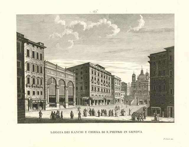 Loggia dei Banchi e Chiesa di S. Pietro in Genova