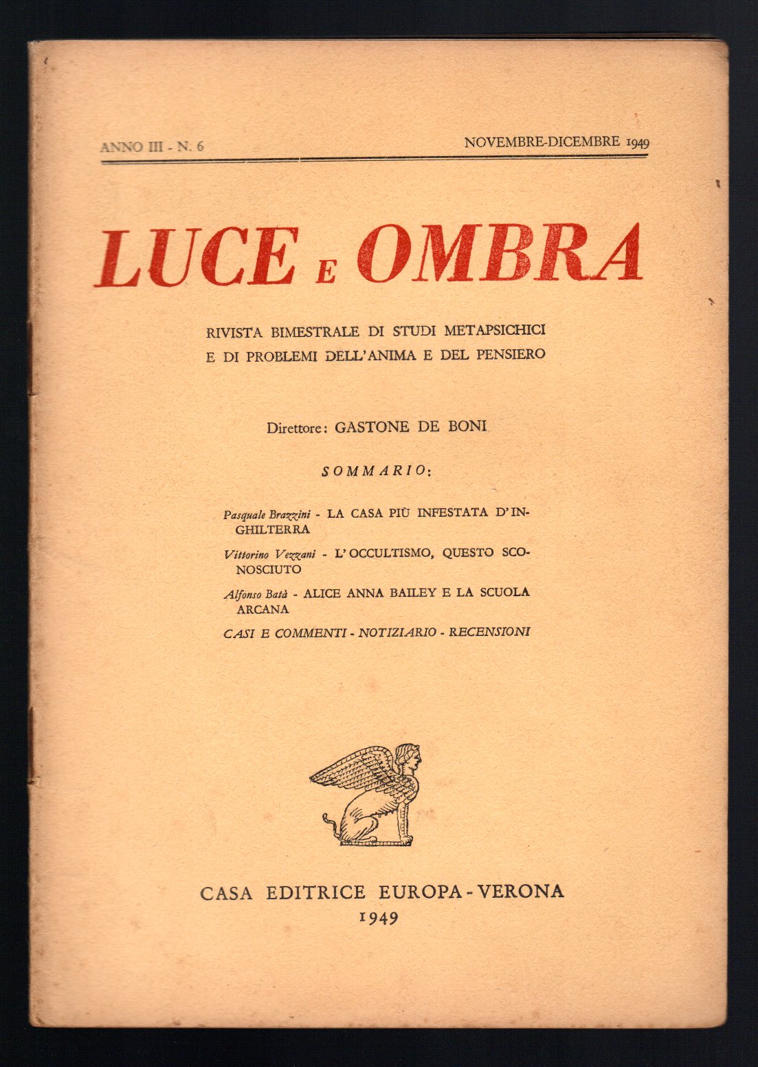 Luce e ombra. Rivista bimestrale di studi metapsichici e di …