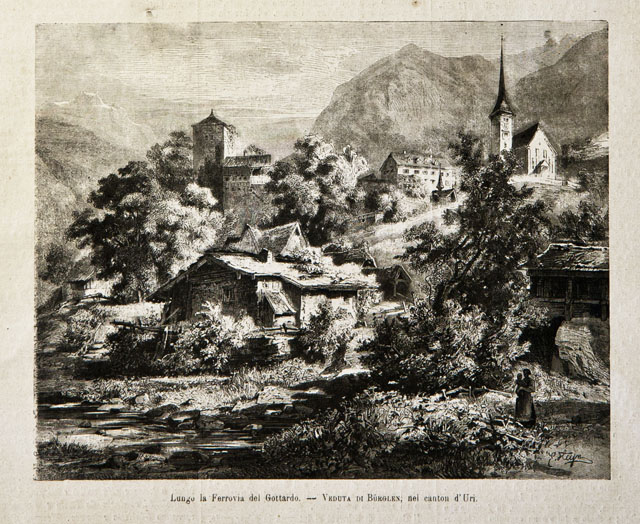 Lungo la ferrovia del Gottardo / Veduta di Burglen, nel …