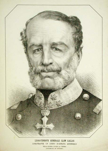 Luogotenente Generale Clam Gallas / Comandante un corpo d'armata Austriaco