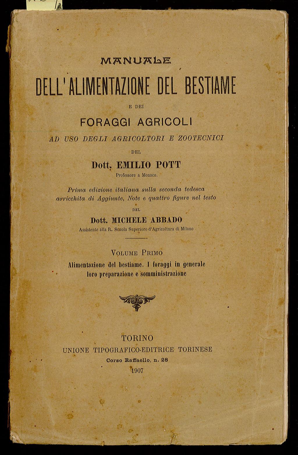 Manuale dell'alimentazione del bestiame e dei foraggi agricoli - vol …