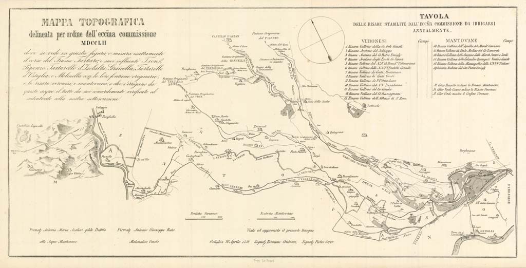 Mappa Topografica delineata per ordine dell'Eccma commissione.