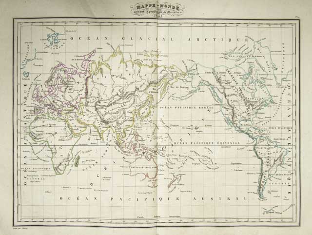Mappe - Monde suivant la projection de Mercator