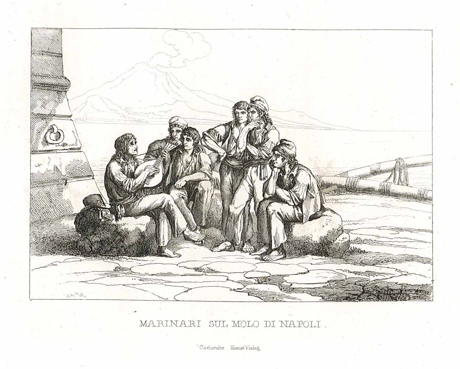 Marinari sul molo di Napoli