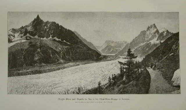 Mer de Glace und Aiguille du Dru in der Mont=Blanc=Gruppe …