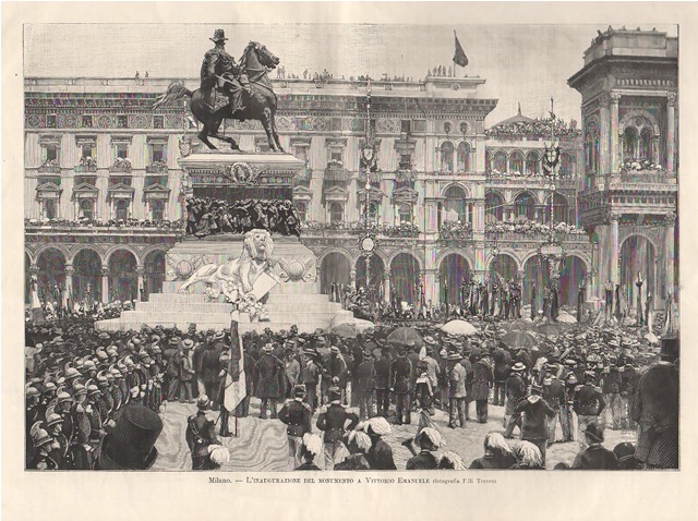 Milano - L’inaugurazione del monumento a Vittorio Emanuele