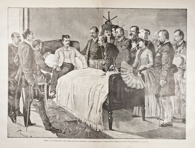 Milano / Il viaggiatore G. Succi nella sala dell’esperimento, il …