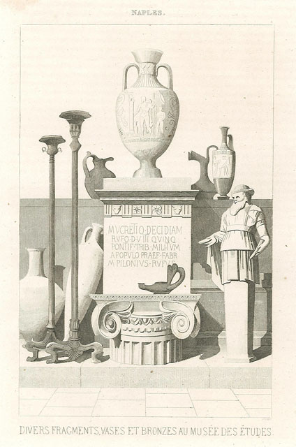 Naples/Divers fragments, vases et bronzes au musée des Etudes