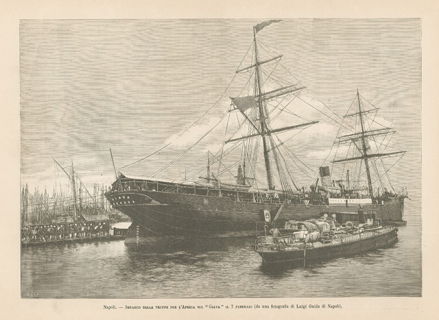 Napoli. - Imbarco delle truppe per l'Africa sul "Giava" il …