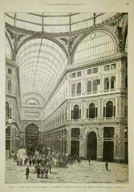 Napoli - Interno della Galleria Umberto I .