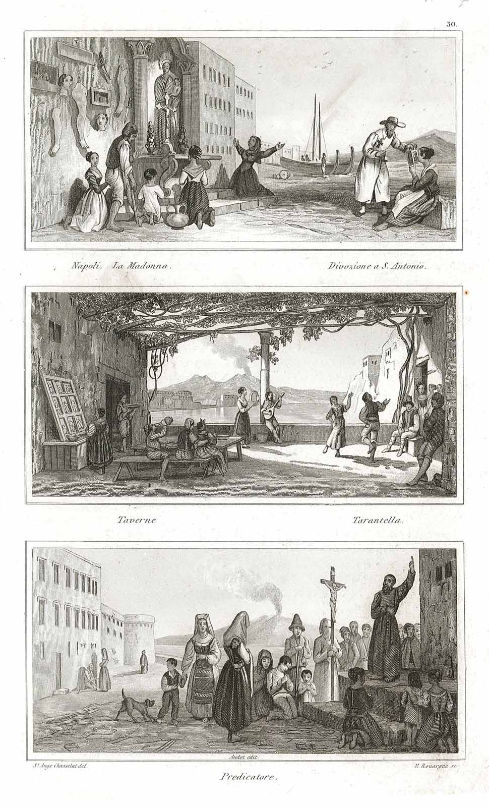 Napoli. La Madonna.Divozione a S.Antonio - Taverne - Predicatore