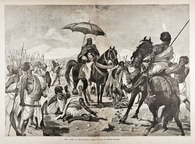 Nel campo di Ras Alula, composizione di Ettore Ximenes