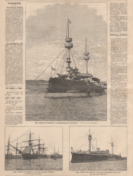 Nel porto di Genova: L’Ammiraglio Baudin - Corvetta Olandese Friso …