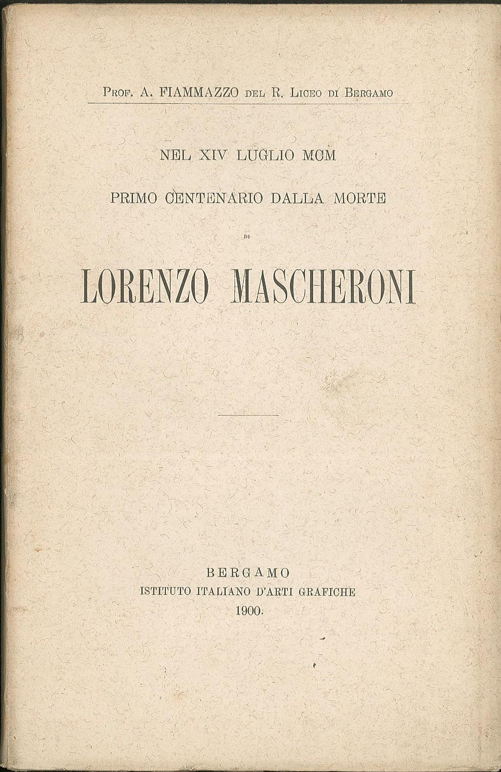 Nel XIV Luglio MCM primo centenario della morte di Lorenzo …