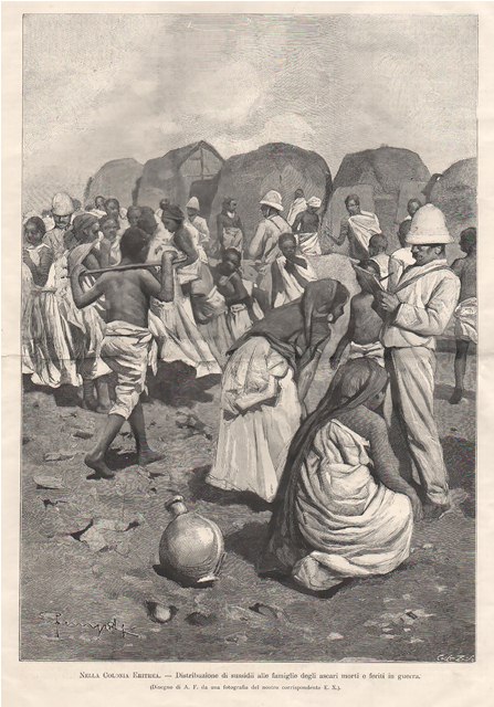 Nella Colonia Eritrea - Distribuzione di sussidii alle famiglie degli …