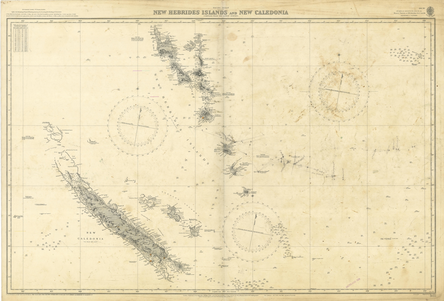 New Hebrides Islands and New Caledonia