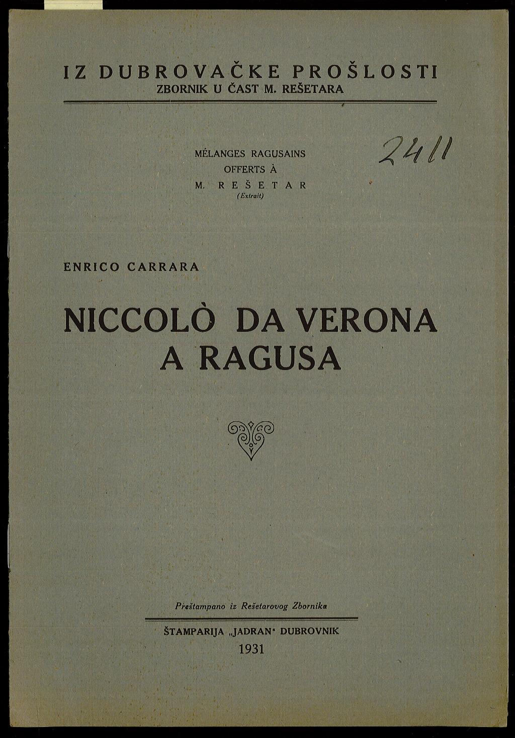 Niccolò da Verona a Ragusa