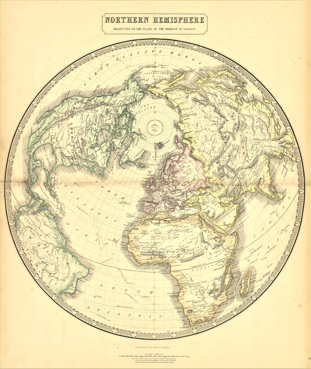 Northern Hemisphere Projected on the plane of the horizon of …