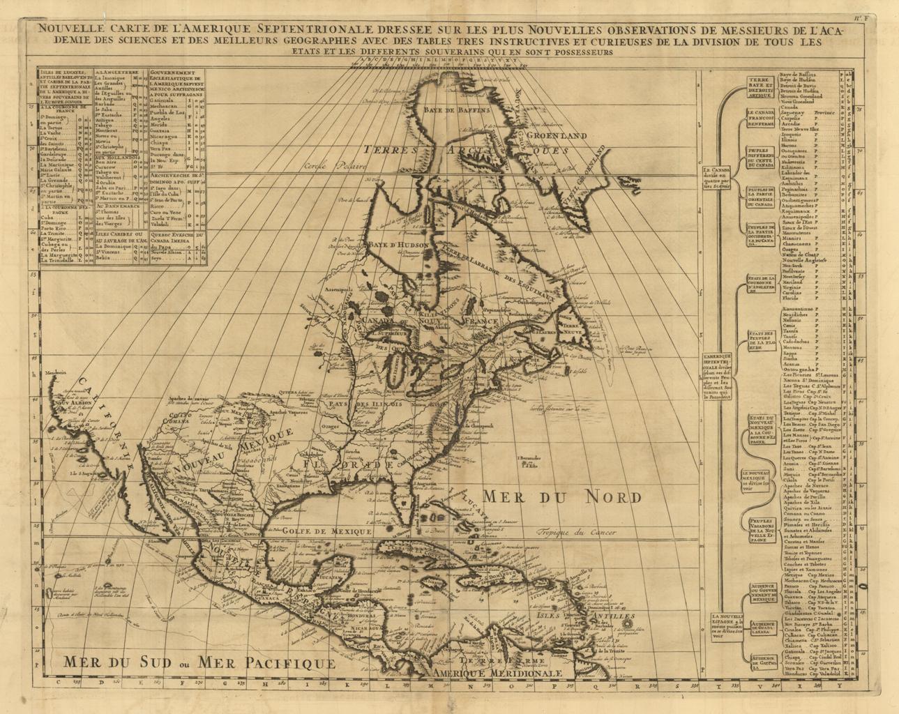 Nouvelle carte de l'Amerique Septentrionale dressée sur les plus nouvelles …