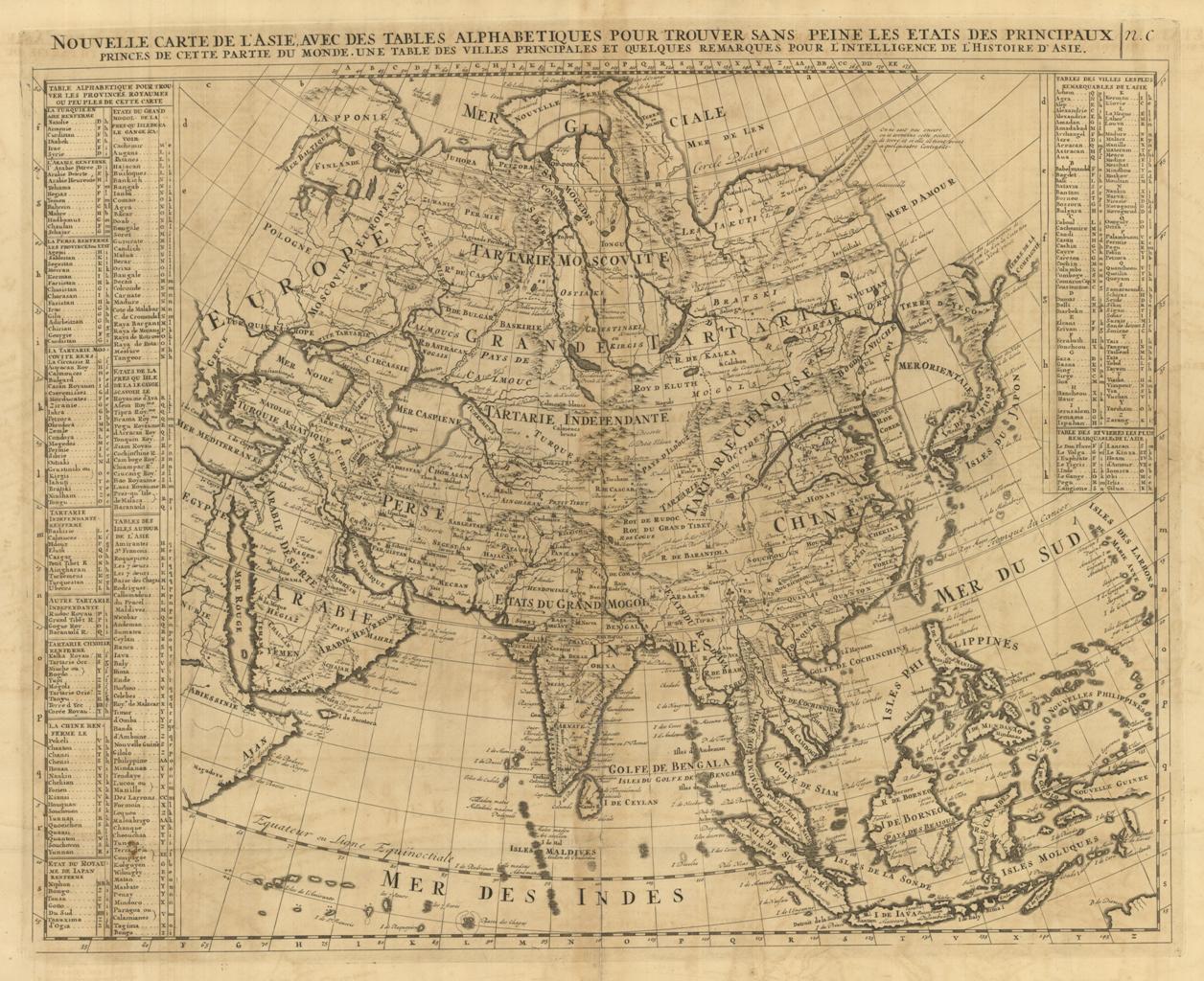 Nouvelle Carte De L'Asie: Avec Des Tables Alphabetiques Pour Trouver …