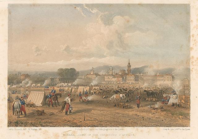 NOVARA. Camp of the Chasseurs d'Afrique
