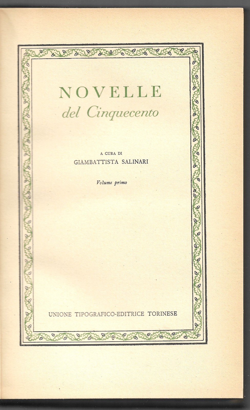 Novelle del Cinquecento - Volume primo