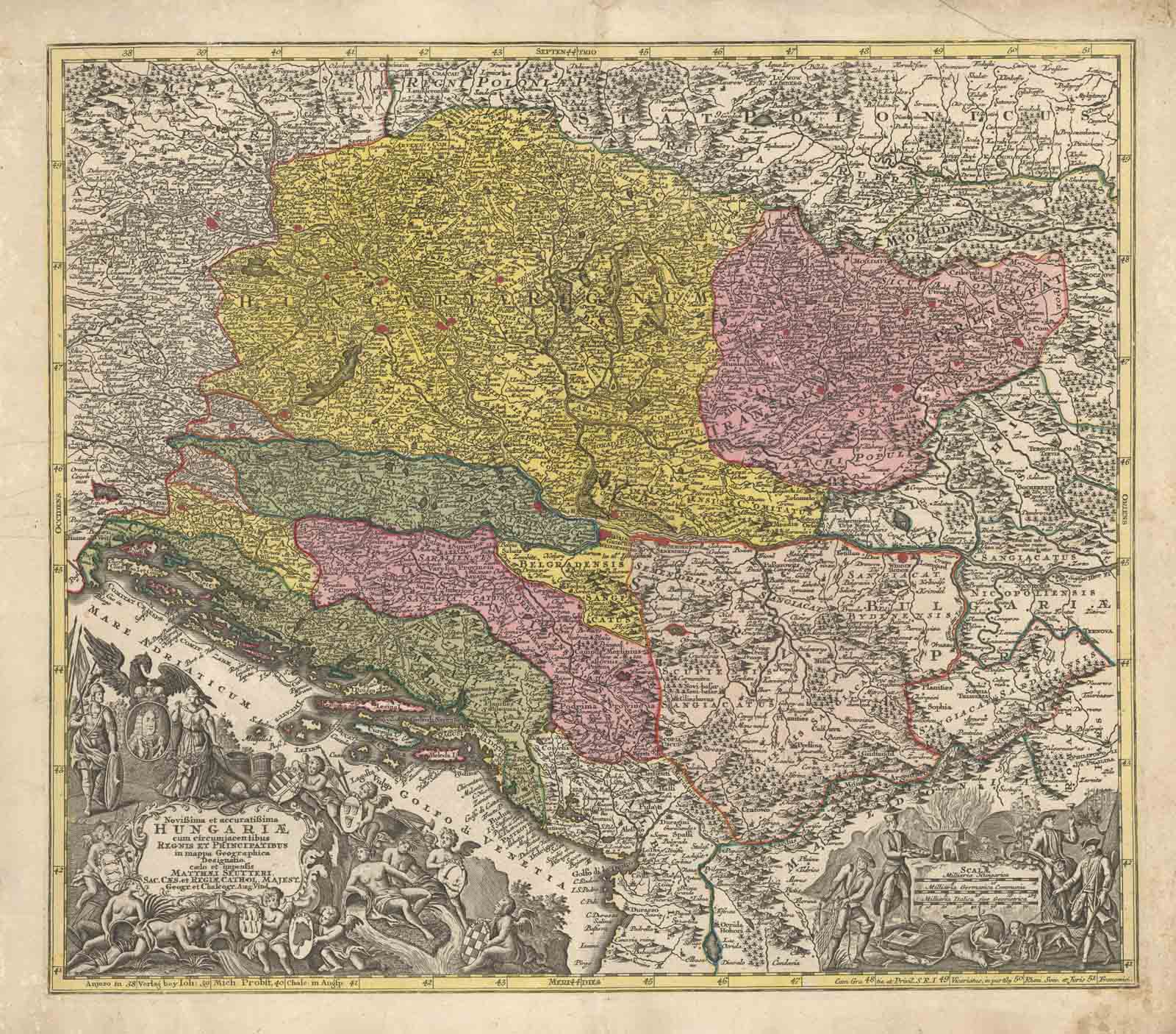 Novissima et Accuratissima Hungariae cum circumjacentibus Regnis et Principatibus.