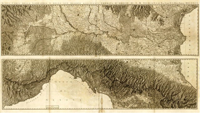 Nuova carta della Lombardia e delle sue regioni aggiacenti formata …