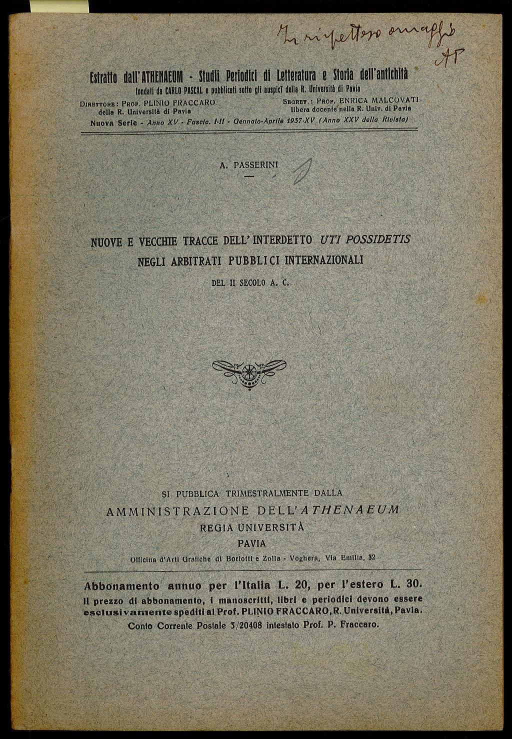 Nuove e vecchie tracce dell’interdetto uti possidetis negli arbitrati pubblici …