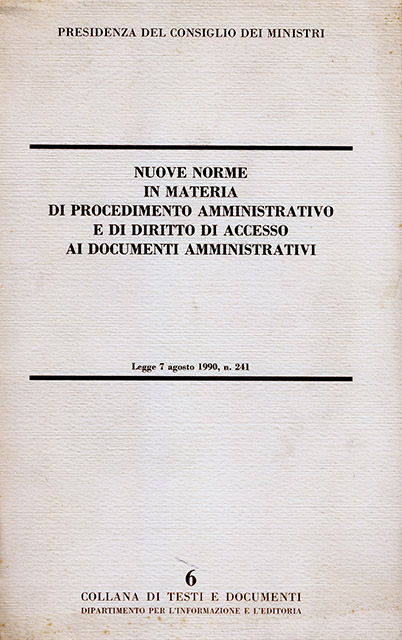 Nuove Norme in Materia di Procedimento Amministrativo e di Diritto …