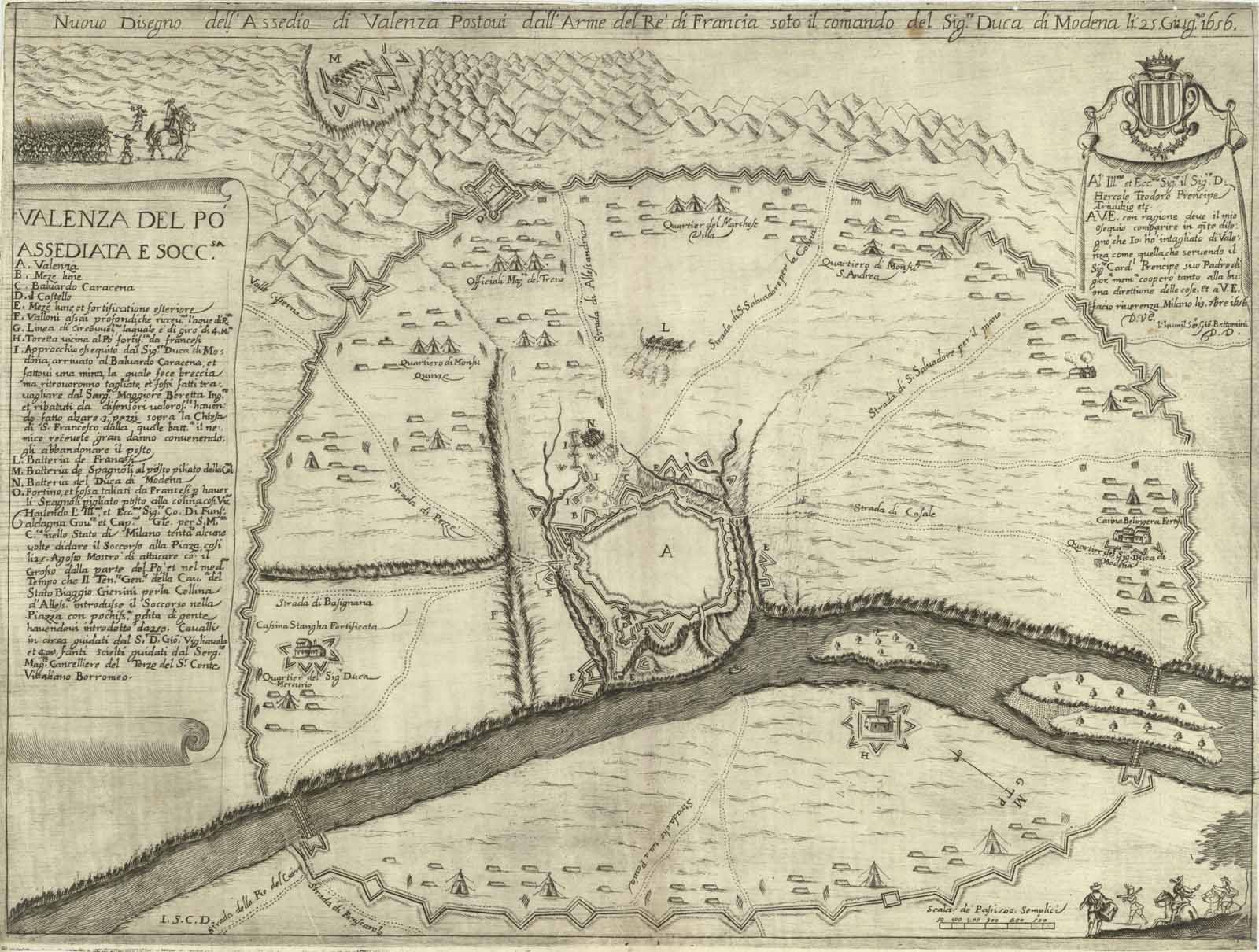 Nuovo Disegno dell'Assedio di Valenza Postovi dall'Arme del Rè di …