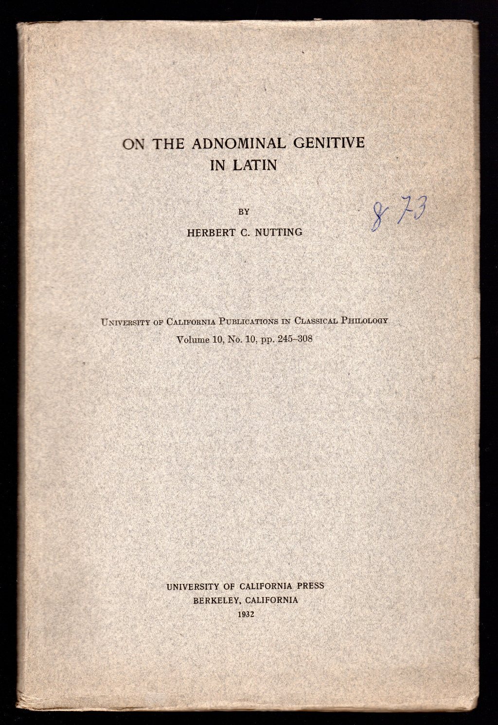 On the adnominal genitive in latin