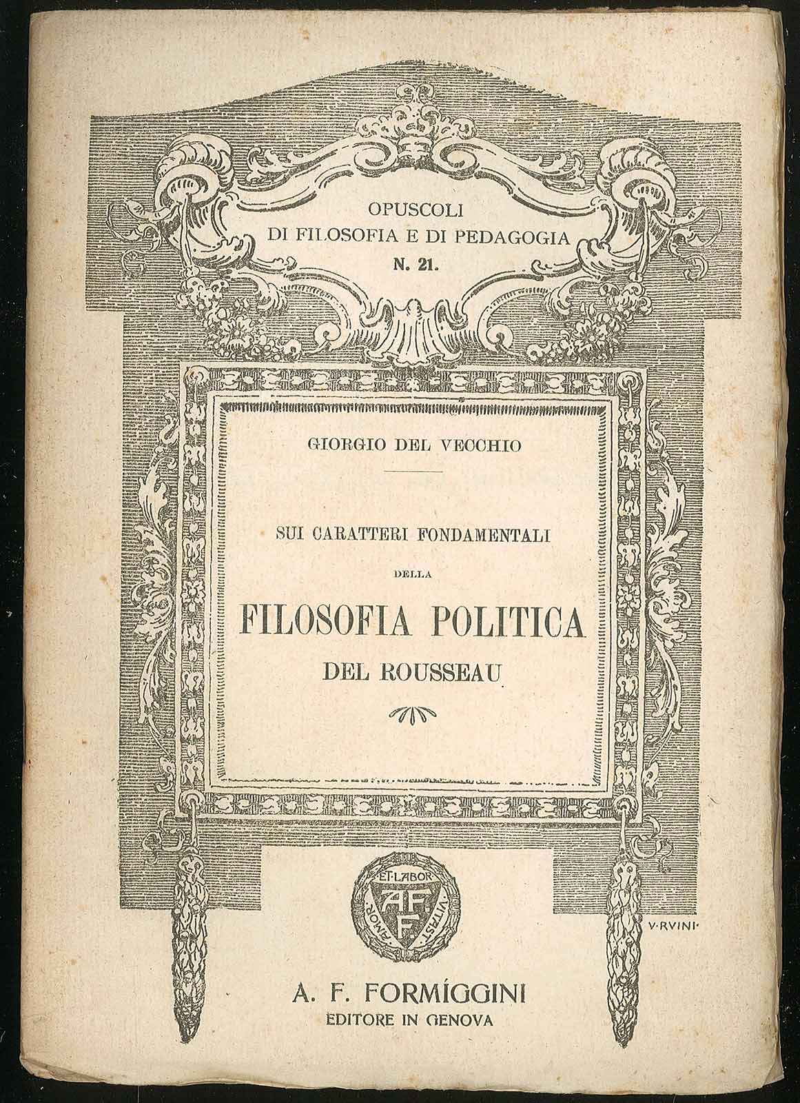 Opuscoli di filosofia e pedagogia n. 21 Sui caratteri fondamentali …