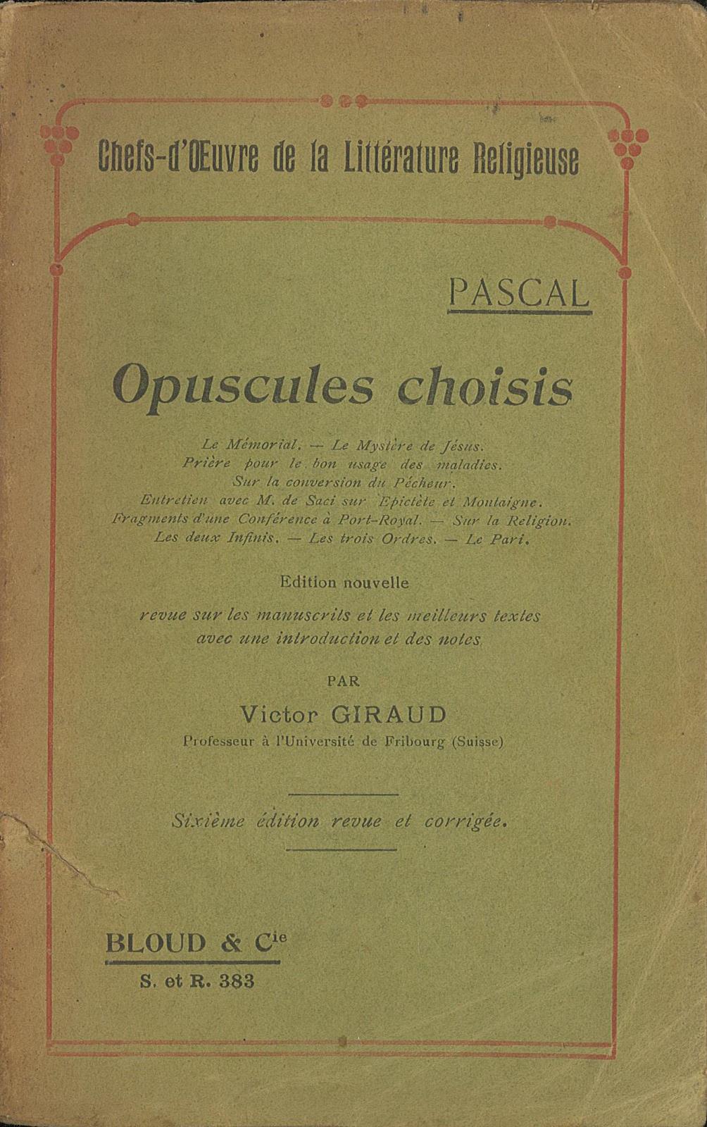 Opuscules choisis
