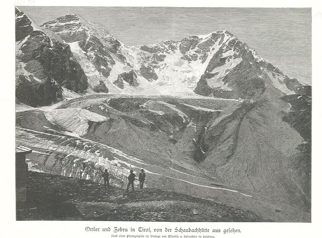 Ortler und Zebru in Tirol, von der Schaubachhutte aus gesehen