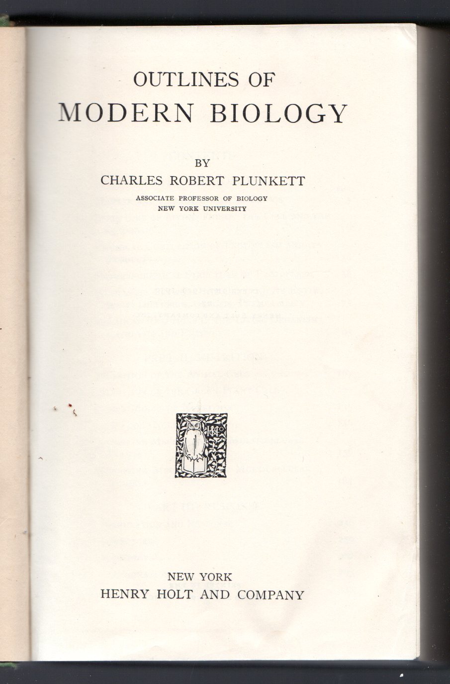 Outlines of Modern Biology