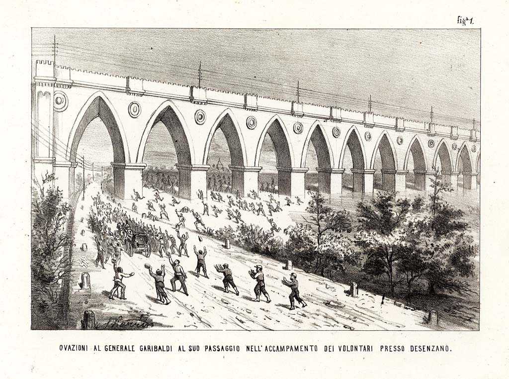 Ovazioni al Generale Garibaldi al suo passaggio nell'accampamento dei volontari …