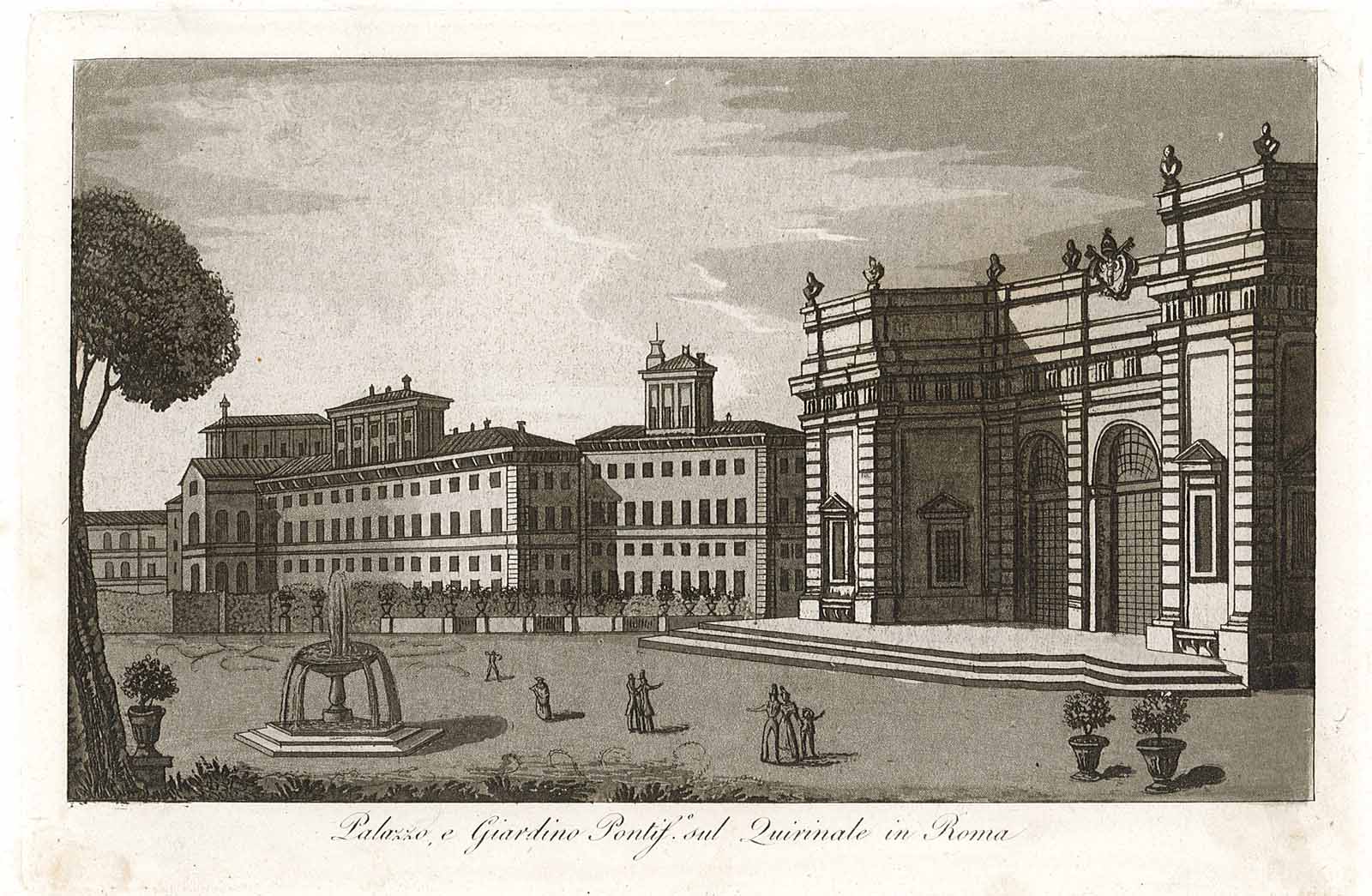Palazzo e Giardino Pontif.io sul Quirinale in Roma