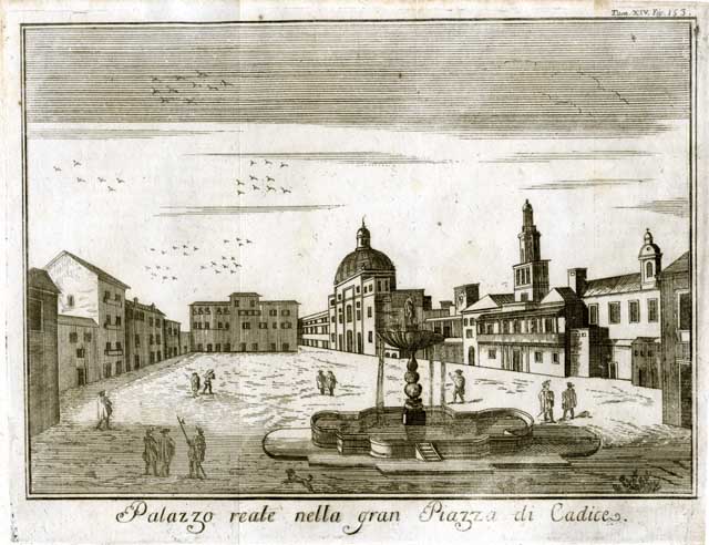 Palazzo reale nella gran Piazza di Cadice