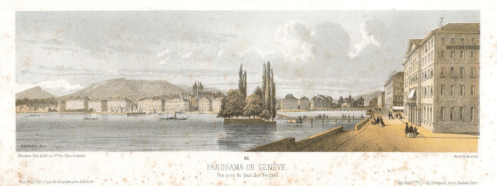 Panorama de Genève Vue prise du Quai des Bergues