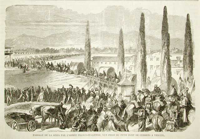 Passage de la Sesia par l'armee franco-italienne, vue prise du …
