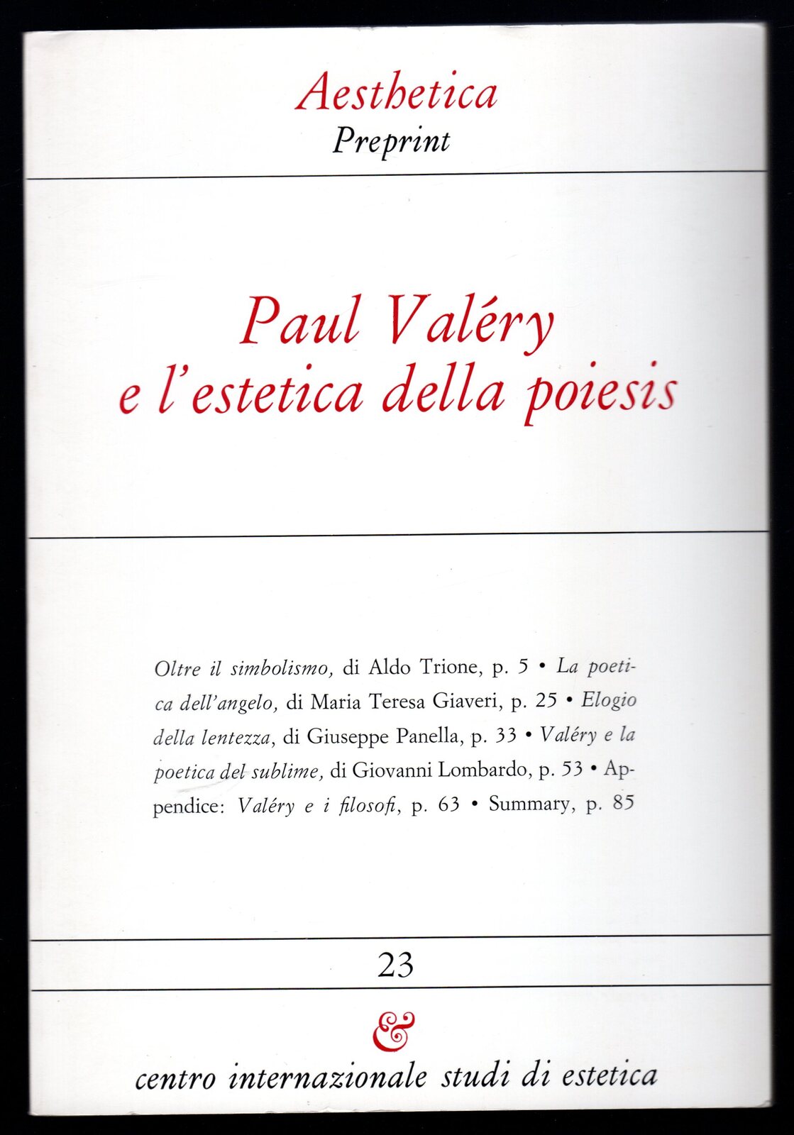 Paul Valéry e l'estetica della poiesis