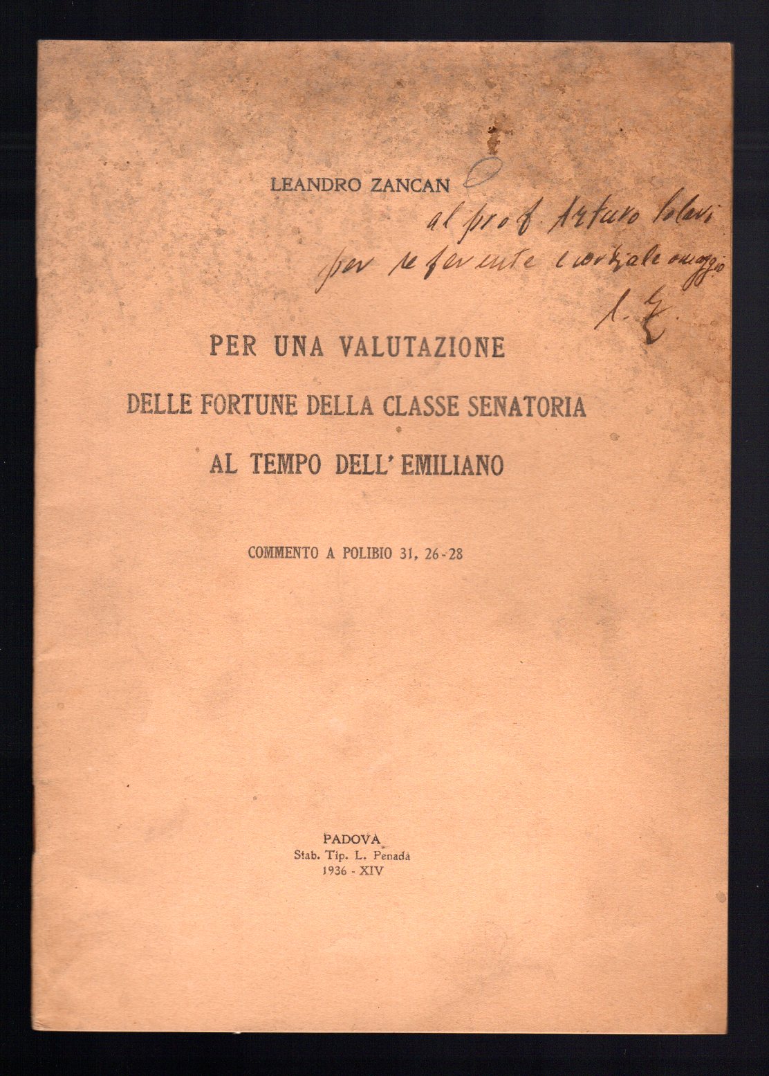 Per una valutazione delle fortune della classe senatoria al tempo …