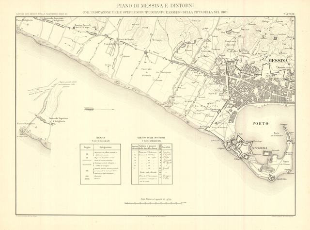 Piano di Messina e dintorni coll’indicazione delle opere eseguite durante …