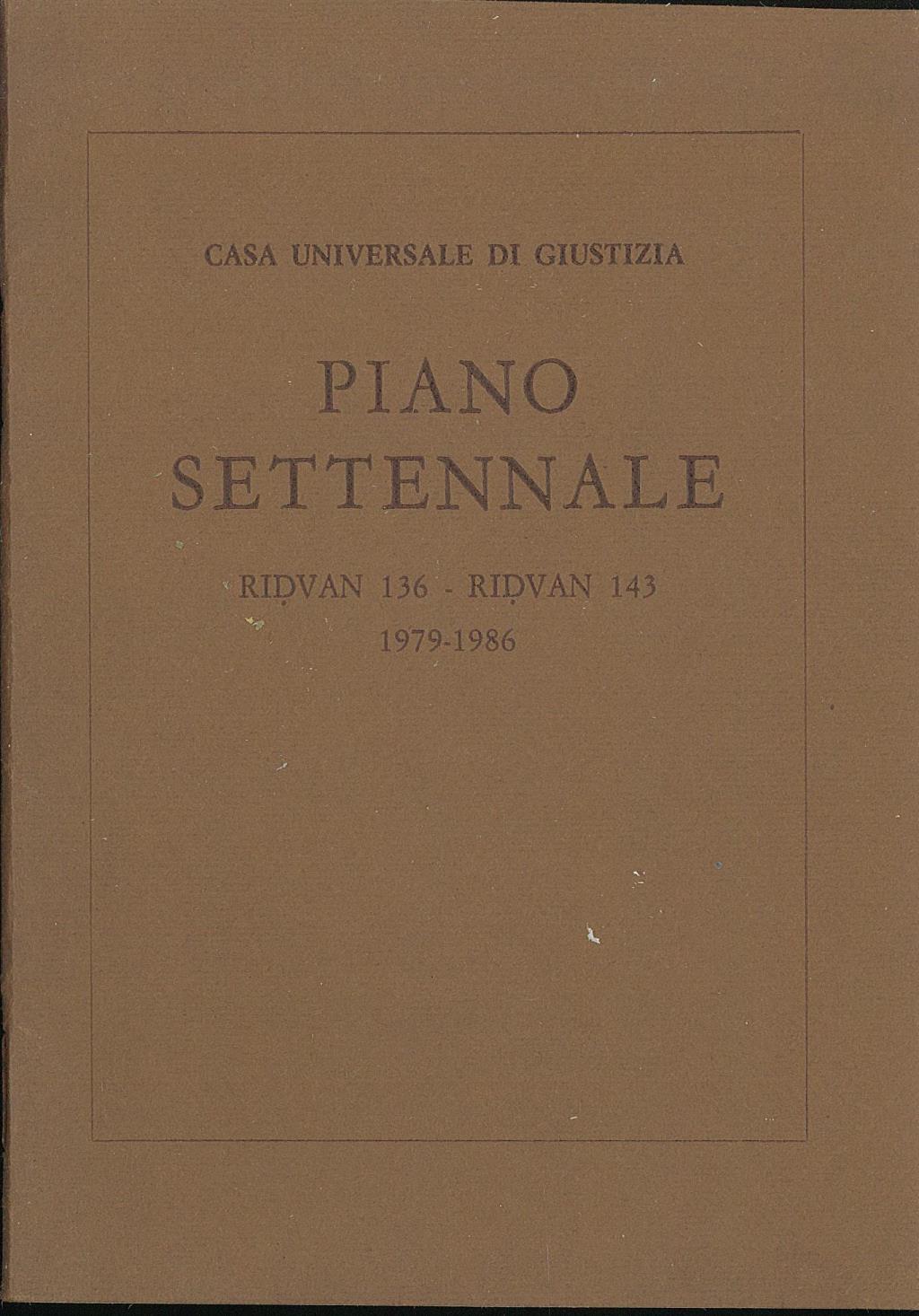 Piano settennale 1979-1986