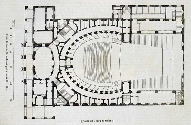 Pianta del teatro di Modena