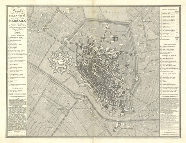 Pianta della città di Ferrara
