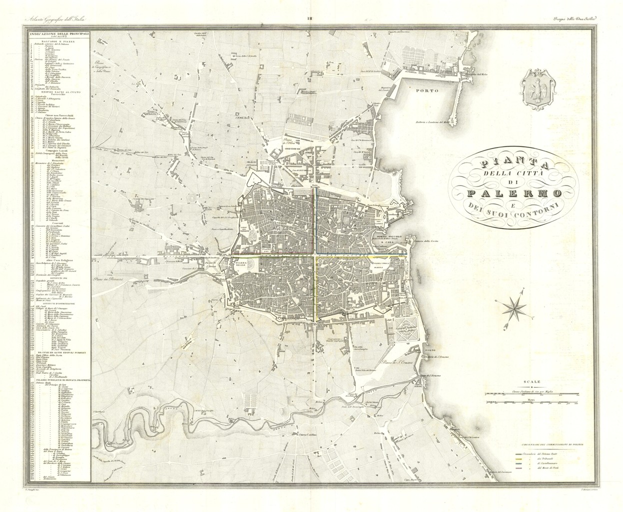 Pianta della Città di Palermo e dei suoi contorni