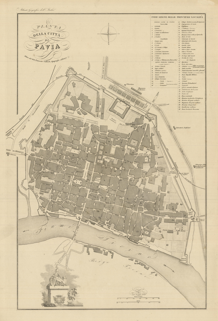 Pianta della città di Pavia