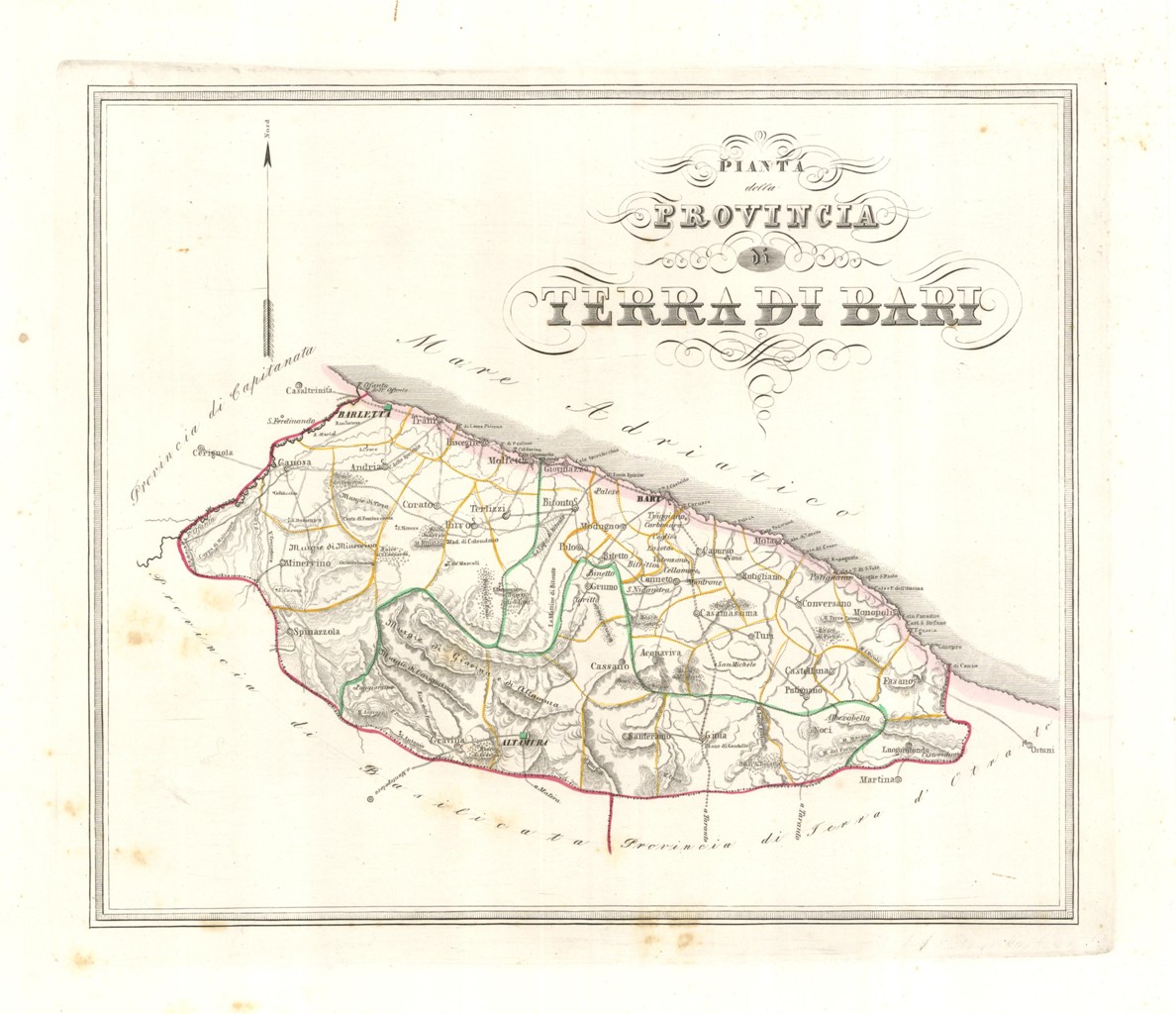 Pianta della Provincia di Terra di Bari